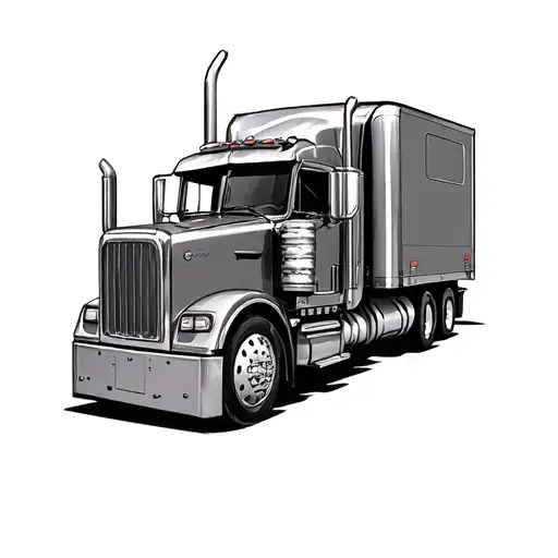 18 wheeler tattoo design idea