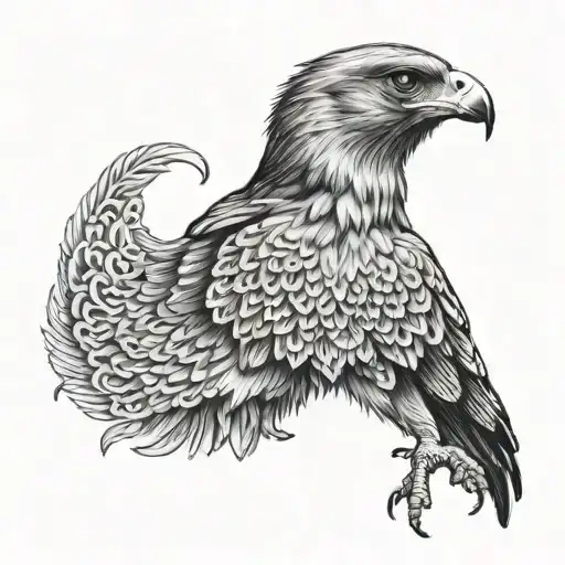 buzzard female tattoo design idea