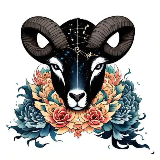 Aries constellation tattoo design idea
