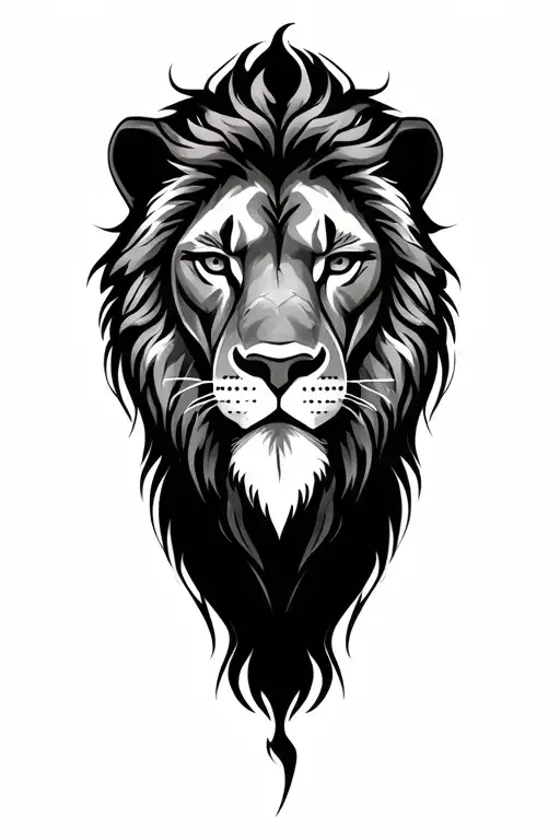 lion's head and astrological lion sign tattoo design idea