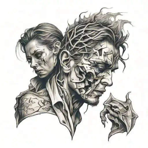 trauma love 1 person 10years 3 break ups tattoo design idea