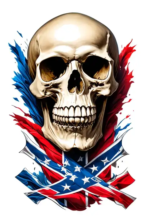 confederate skull tattoo design idea