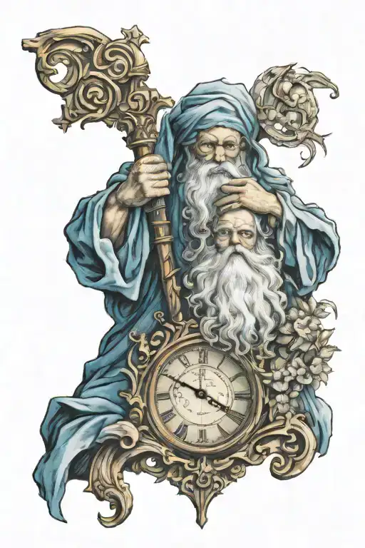 Father Time tattoo design idea
