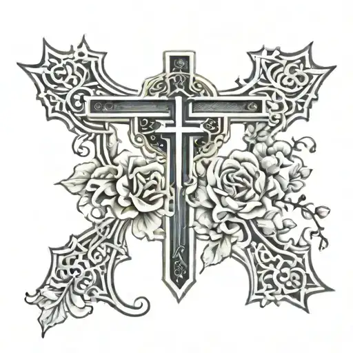 My grandparents name and death dates - John Calvin cox jr 9•9•2020 and Mary Ann bowers 12•30•2020 with an cross  tattoo design idea