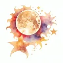 moon sun stars tattoo design idea