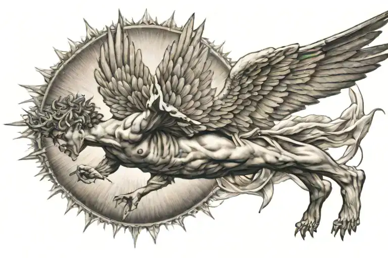 icarus falling from the sun tattoo design idea