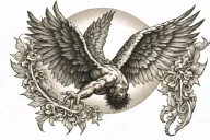 icarus falling from the sun tattoo design idea
