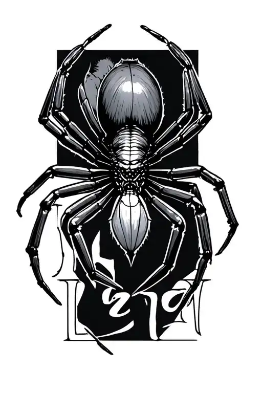 "Liza" black widow spider tattoo design idea