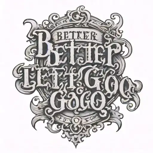 Trippy text "better let you go, champ" tattoo design idea