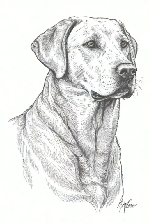 Labrador named Guinness minimalist tattoo design idea