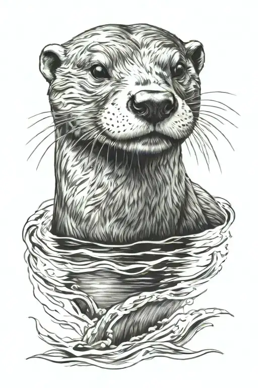 River otter tattoo design idea