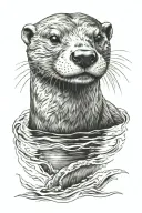 River otter tattoo design idea