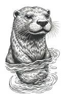 River otter tattoo design idea