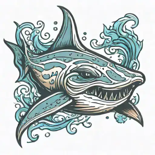 sting ray sea creatures tattoo design idea