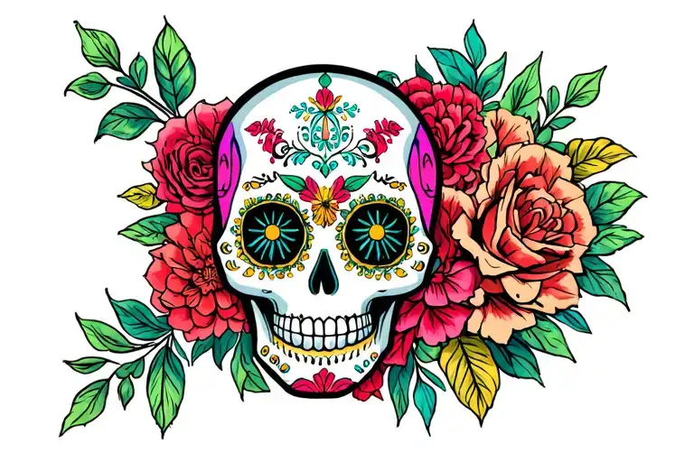 sugar skull tattoo design idea