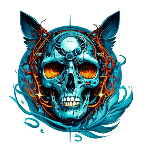 bio mechanical tattoo design idea