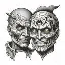 two-faced scum tattoo design idea