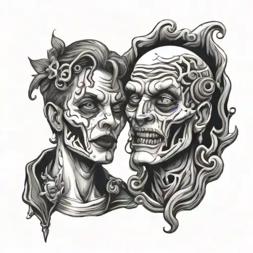 two-faced scum tattoo design idea