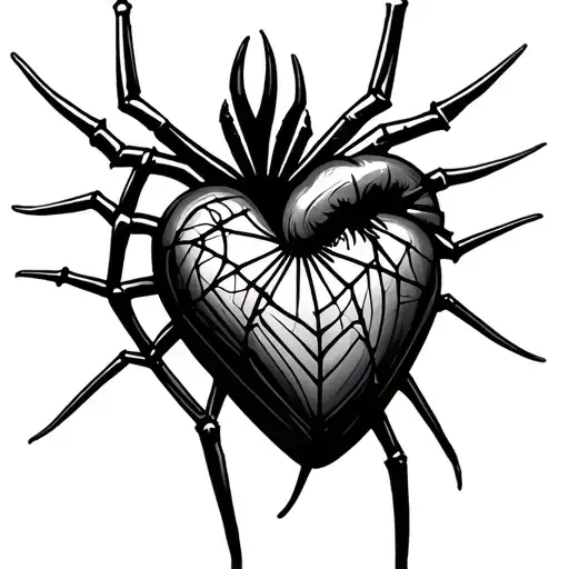 Heart Spider Web tattoo design idea