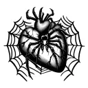 Heart Spider Web tattoo design idea
