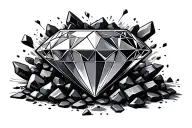 coal turning into diamond tattoo design idea