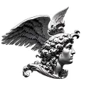 Apollo Greek god closure of back tattoo design idea