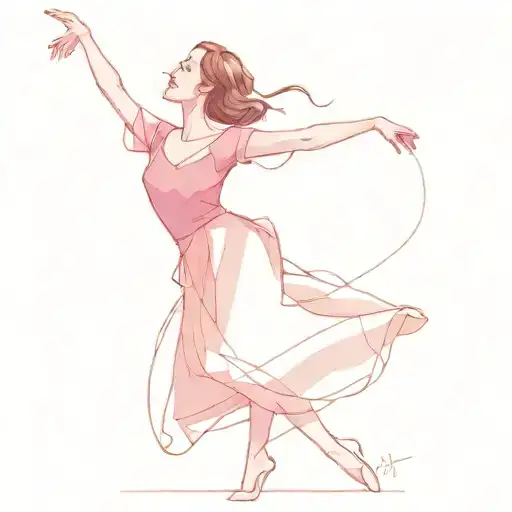 la la land dance simple line drawing tattoo design idea