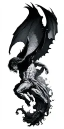 lucifer falling tattoo design idea