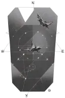 fibonacci sequence with compass design and fighter jet  tattoo design idea