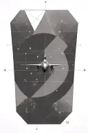 fibonacci sequence with compass design and fighter jet  tattoo design idea