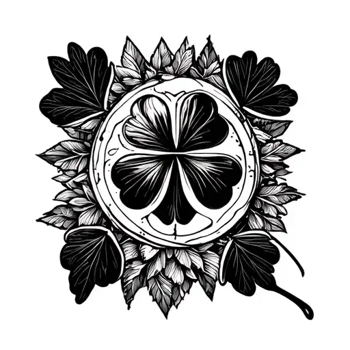 clover cyber sigilism tattoo design idea