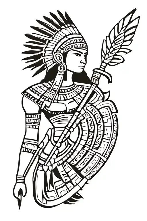 Mayan warrior tattoo design idea