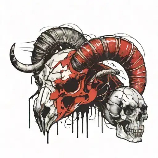 ram skull tattoo design idea