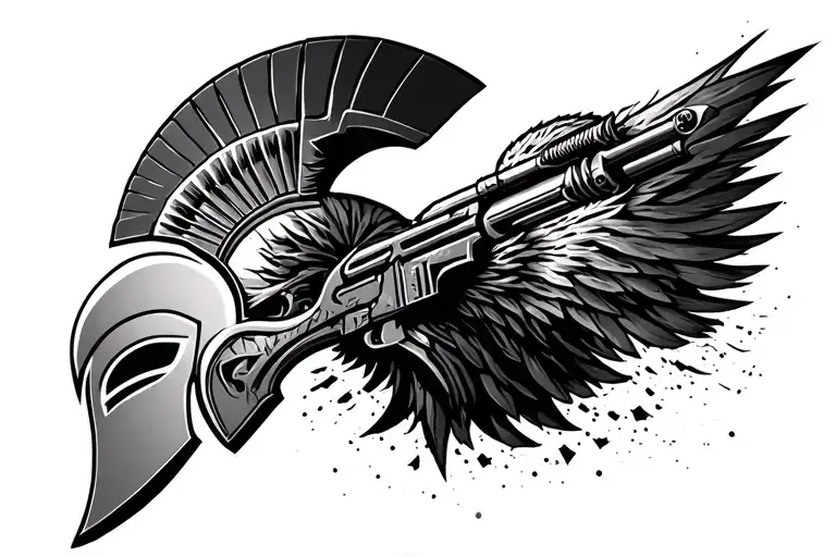spartan military Middle East tattoo design idea