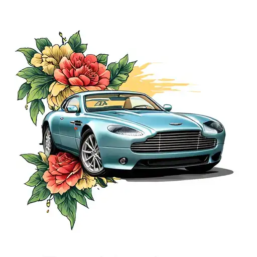Aston Martin db9 tattoo design idea