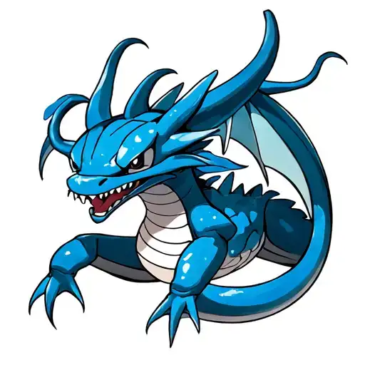 Gyrados blue pokemon japanese style tattoo colour tattoo tattoo design idea