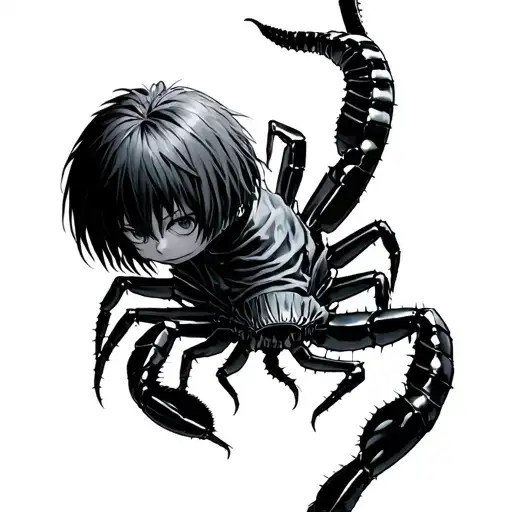 Ken kaneki centipede climbing buildings made tattoo design idea