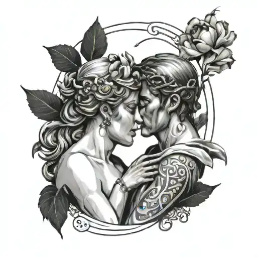Eurydice And Orpheus tattoo design idea
