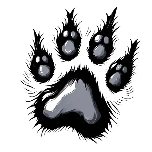 cat paw print tattoo design idea