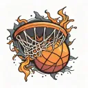 basketball rim with fade effect tattoo design idea