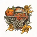 basketball rim with fade effect tattoo design idea