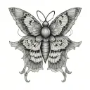 Moth with topographical map tattoo design idea