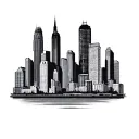 detroit city skyline tattoo design idea