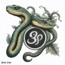 snake and virgo symbol tattoo design idea