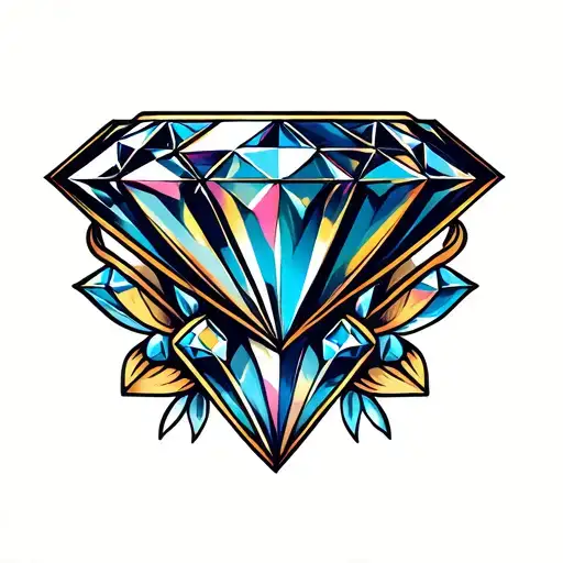 diamonds neck tattoo with space and freehand textures tattoo design idea