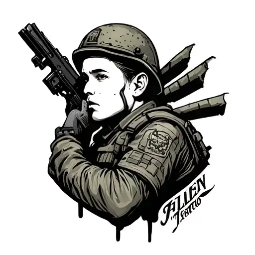 Fallen Soldier tattoo design idea