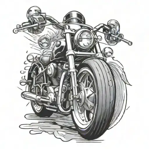 Ac/dc and Motorcycle tattoo design idea