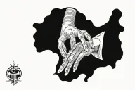 text "such as we are you will be", skeleton hand holding person  tattoo design idea
