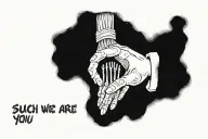 text "such as we are you will be", skeleton hand holding person  tattoo design idea