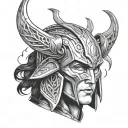 loki marvel helmet tattoo design idea